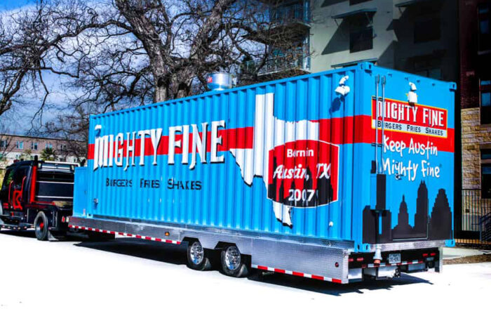 Mighty Fine Shipping Container Kitchen Austin TX Built by Cruising Kitchens Food Truck Builder Mobile Kitchen Custom Fabricator