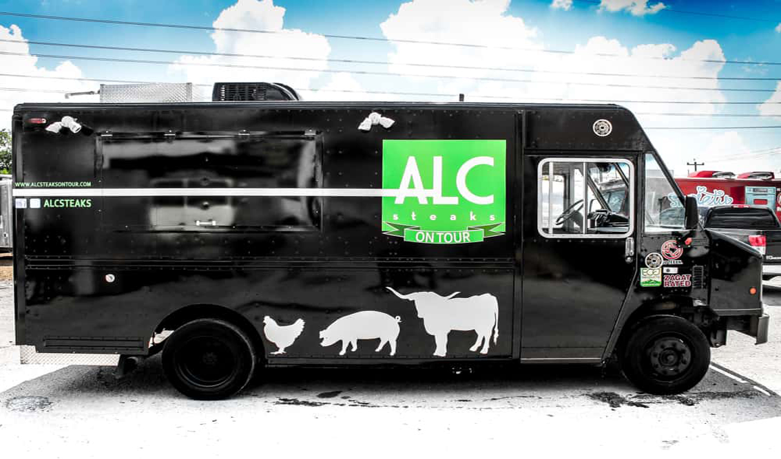 ALC Steaks On Tour Food Truck is a unique custom-built mobile kitchen perfect for events, catering, and private parties. Featuring a full kitchen, top-of-the-line appliances, and a custom-crafted stainless steel and aluminum body, this truck is sure to make every event a hit!