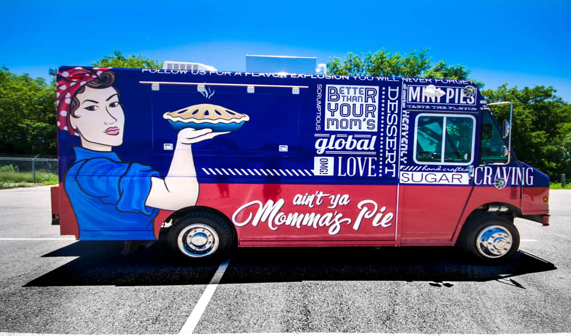 Ain't Ya Momma's Pie Food Truck is a one-stop shop for delicious homemade hand pies. This custom-built mobile bakery kitchen food truck allows them to deliver their fresh pies straight to you. With state of the art equipment and a moderate size, this tiny box food truck not only proves big flavor can come in little packages, but design and clear vision is what truly defines a business venture looking to make a return on their investment.