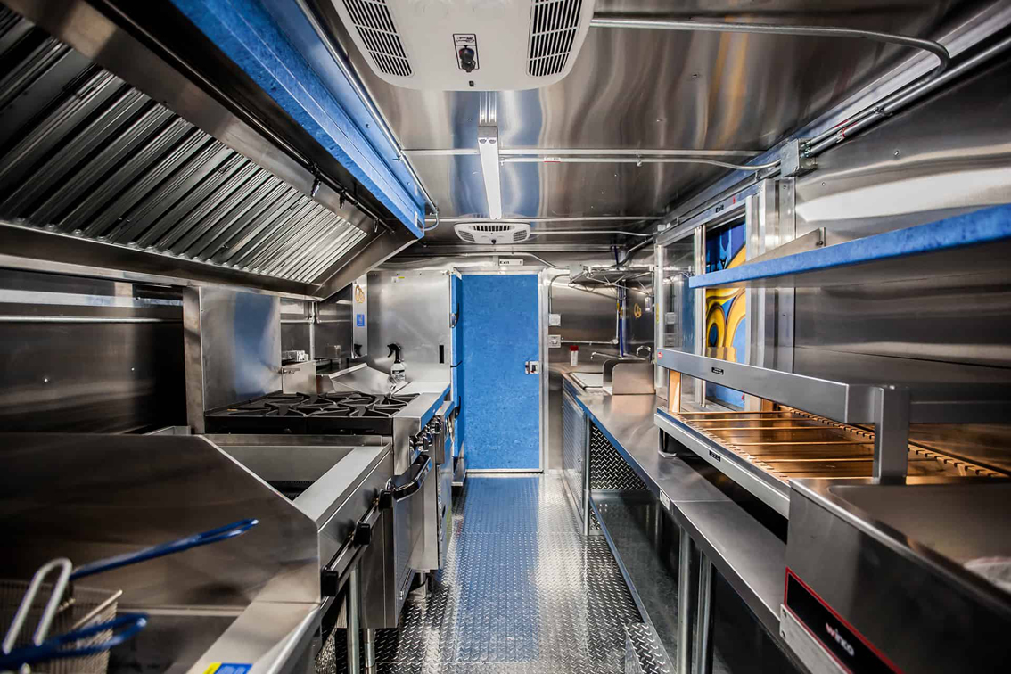 The Ooz Grilled Cheese Food Truck is perfect for events and catering with a massive 6 insert warming tray, state of the art gas stove burners, friers and a flat top griddle.