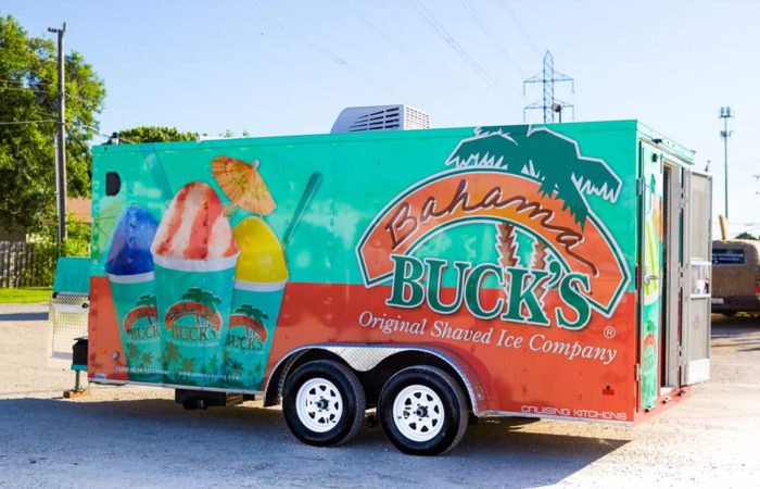Bahama Bucks Shaved Ice Food Trailer is perfect for high-volume events with exceptional quality shaved ice. Our sleek design and top-of-the-line features make this trailer the perfect choice for your next sno-cone party.
