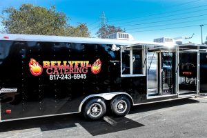 Serve exquisite quality food with a custom built mobile kitchen from Cruising Kitchens such as the Bellyful Catering Food Trailer. Our team can help you design and build the perfect catering food trailer for your business. Get started today!