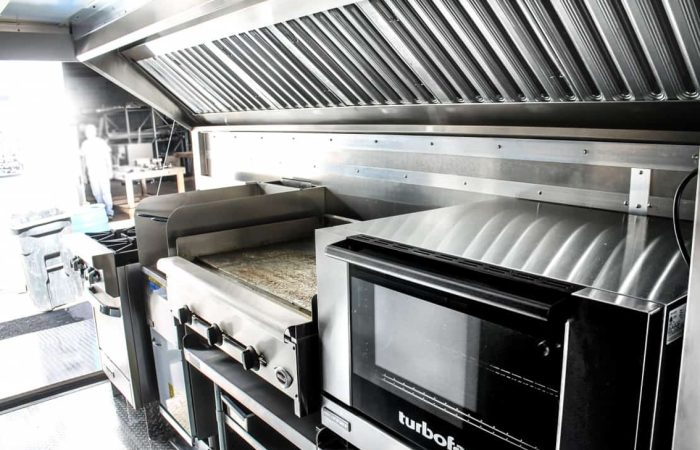 When you need a mobile kitchen that can handle high volumes, the Bellyful Catering Food Trailer is your best option. This custom-built food trailer comes with top of the line appliances and a ventilation system to keep your food fresh.