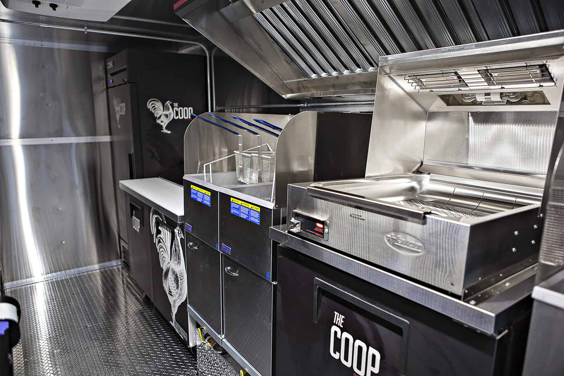 The Coop Food Truck is a custom food truck built by Cruising Kitchens for Zoo Atlanta. It was designed specifically for quality breaded chicken tenders at high volume, with an efficient cook line and top of the line ventilation system.