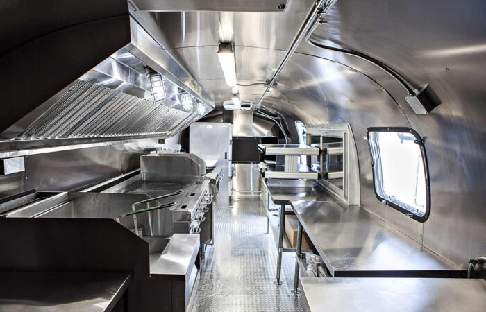 Airstream Food Trailer Mobile Kitchen Cruising Kitchens Food Truck Builder Custom Fabricator Food Truck Culture Kitchen Interior Cook Line