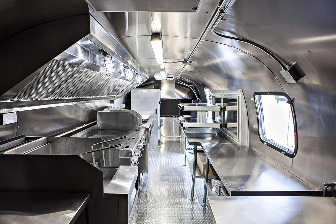 Airstream Food Trailer Mobile Kitchen Cruising Kitchens Food Truck Builder Custom Fabricator Food Truck Culture Kitchen Interior Cook Line