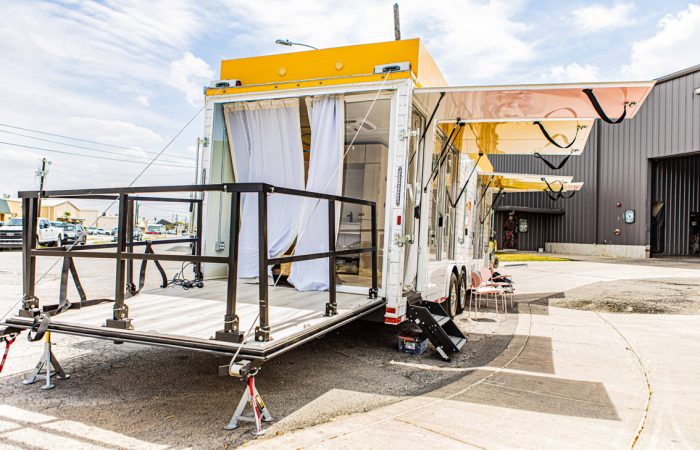 Bettys Co Mobile Health Trailer is a custom built clinic on wheels by Cruising Kitchens. This OBGYN gynecology and mental wellness mobile clinic is a mobile health trailer unlike anything ever done.