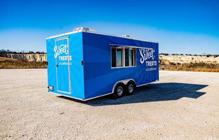 The Buffalo Zoo Sweet Treats Food Trailer is perfect for anyone looking to start their own mobile business. This sleek, simple setup can be customized to your specifications, and comes with everything you need to get started serving quality sweet treats out of your own food trailer.