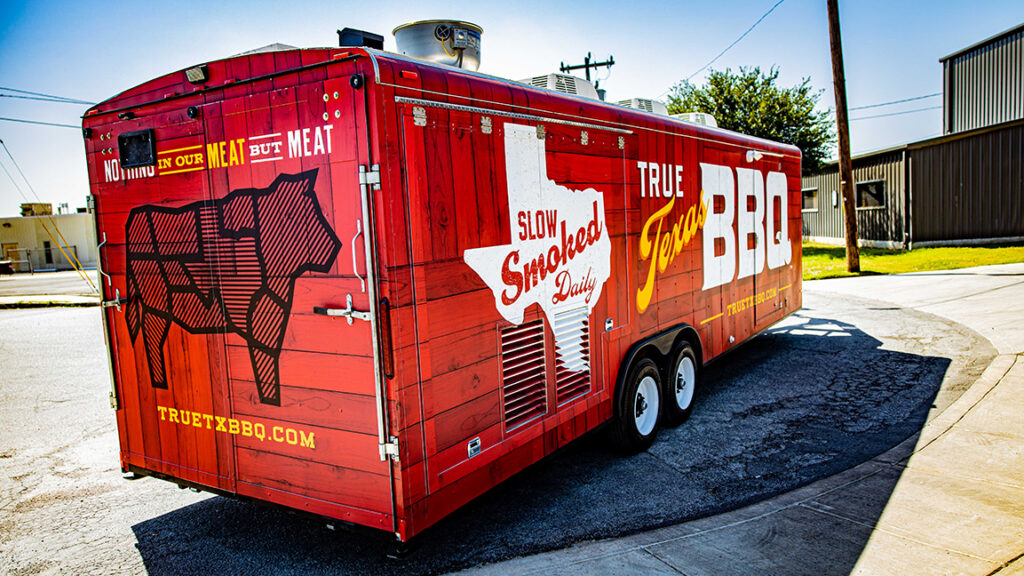 H.E.B 28′ MOBILE BBQ FOOD TRAILER Cruising Kitchens